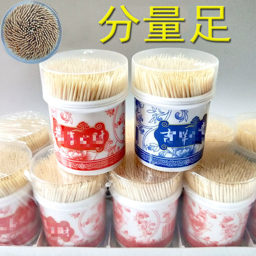Creative square box simple toothpick double-ended wholesale disposable bamboo hotel restaurant simple square box toothpick