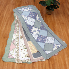 Small Batch Wholesale Korean Style 100% Cotton Bedside Mat, Entryway Mat, Fabric Quilted Anti-Slip Patchwork Living Room Mat