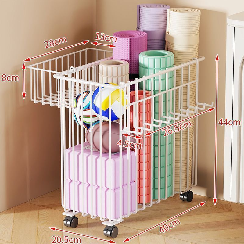 スポーツ用品収納、折りたたみ整理用品、フィットネス・スポーツ用品チューブ、ヨガマット、おもちゃ、車輪付きバスケット、家庭用狭い|undefined