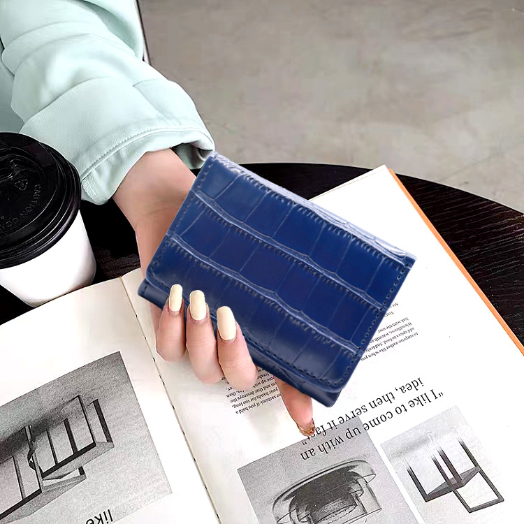 Titular de la tarjeta de órgano de alta gama billetera plegable de las mujeres simple Mini titular de la tarjeta billetera ligera tarjeta de crédito conjunto de certificado de conducción