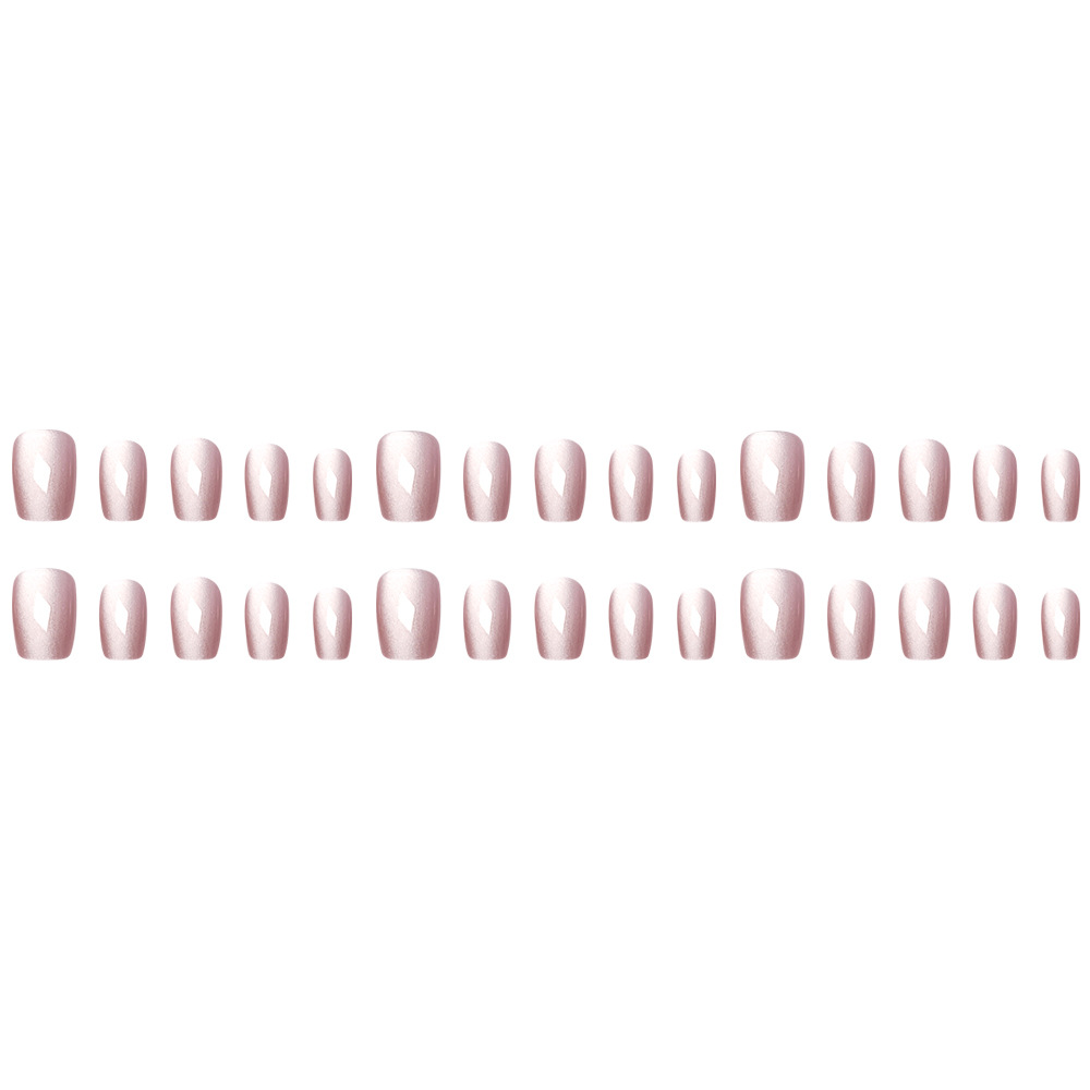 30 piezas de uñas especiales para uñas, uñas para uñas, uñas para uñas, polvo de albaricoque, uñas prefabricadas de ojos de gato de color sólido