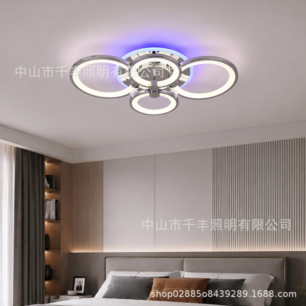 Anillo moderno creativo LED techo acrílico minimalista hogar dormitorio iluminación principal comedor sala de estar iluminación decorativa