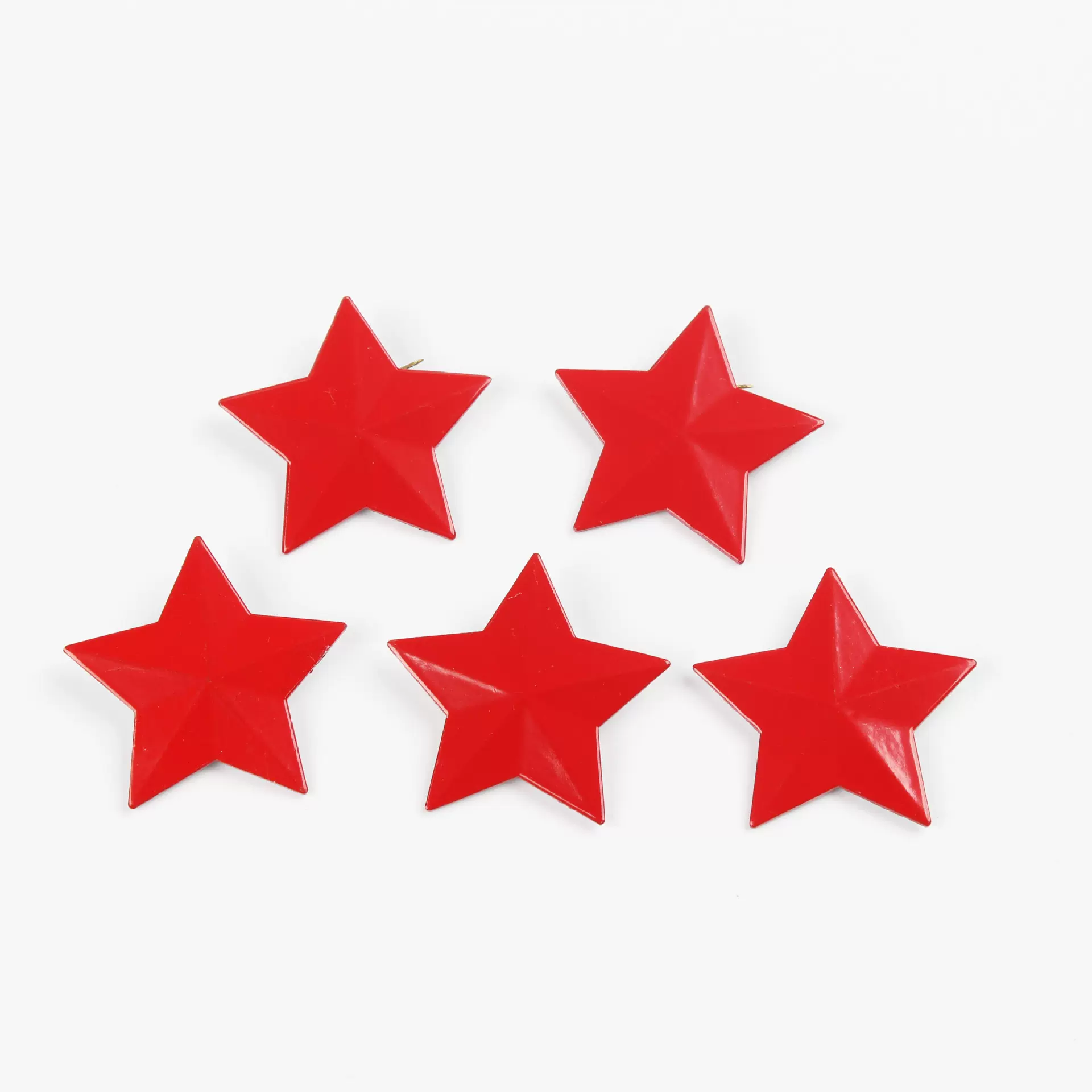 五角星帽徽铝制红色圆角直角胸章别针徽章胸牌别针式纪念金属徽章