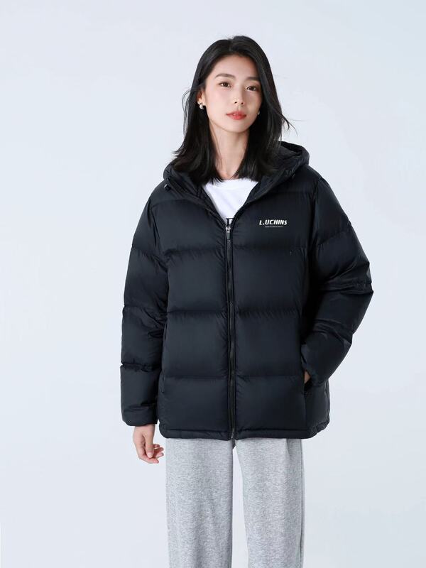 2025年新款羽绒服女短款连帽冬季加厚宽松面包服情侣款小个子外套|undefined