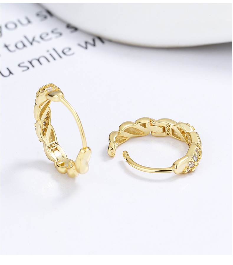 1 Pair Quantity Daily Occasion 925 Sterling Silver Material Geometric Pattern 1 Pair 925 Sterling Silver Zircon 925 Sterling Silver Earrings Geometric Hoop Earrings