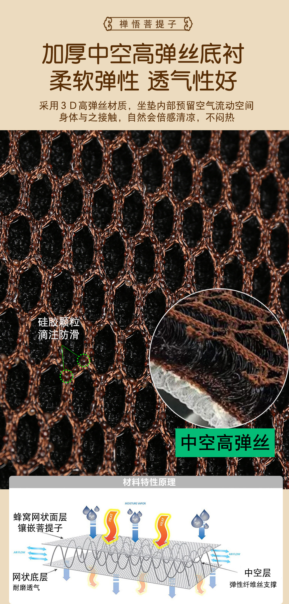 Universal Car Seat Cushion for All Seasons, Comfortable and Breathable, Summer Bead Car Seat Cushion, Natural Bodhi Beads, Summer Cooling Cushion