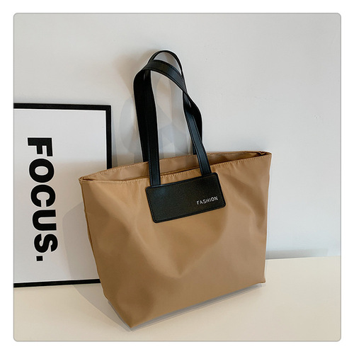 Nylon Large Shoulder Bag for Women - 2024 Summer New Retro Style, Large Capacity, Lightweight, Casual and Commute Tote Bag
