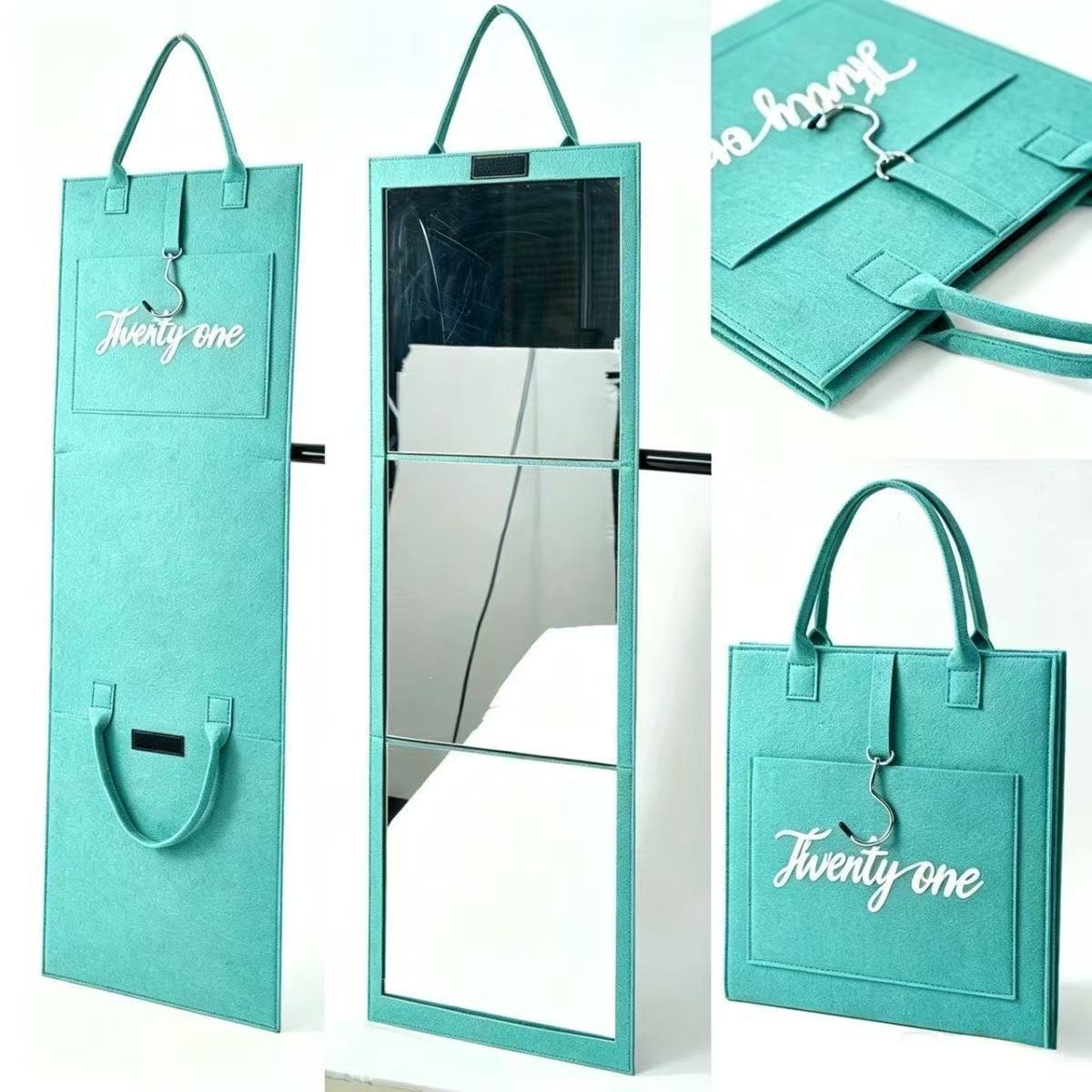 Portable folding full-length mirror, a must-have for home and travel, suitable for tourism, camping, dormitories, and ins-style makeup mirror