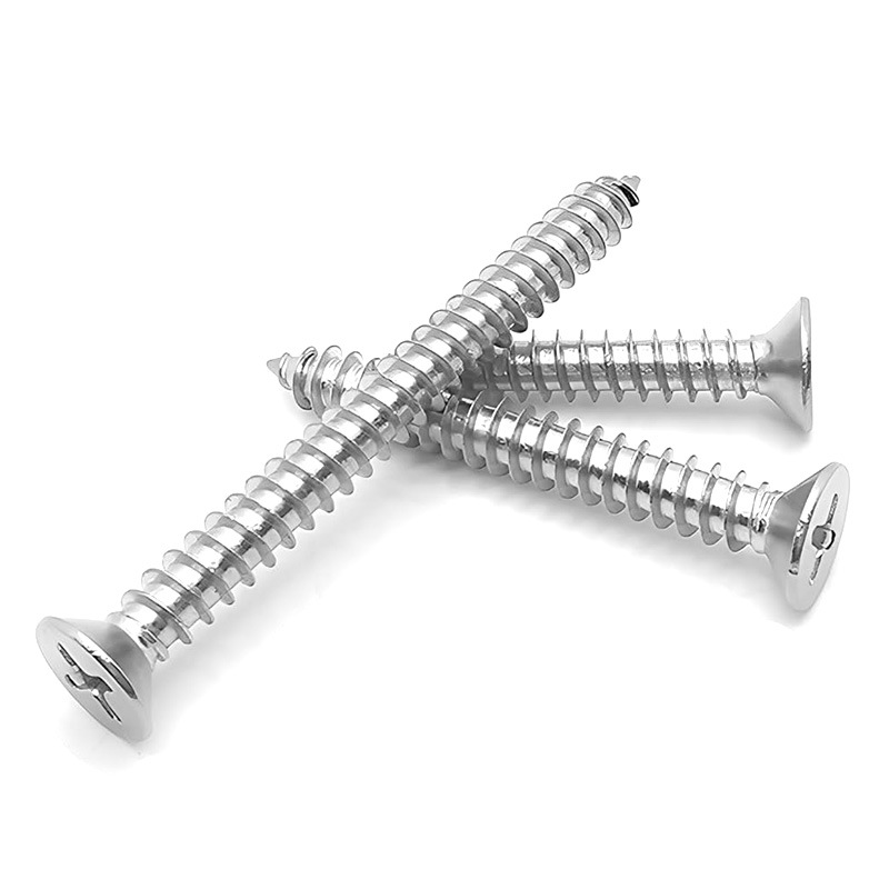 KA countersunk head cross tapping screw wholesale nickel plated zinc flat head screw cross recessed carbon steel self tapping screw tip tail