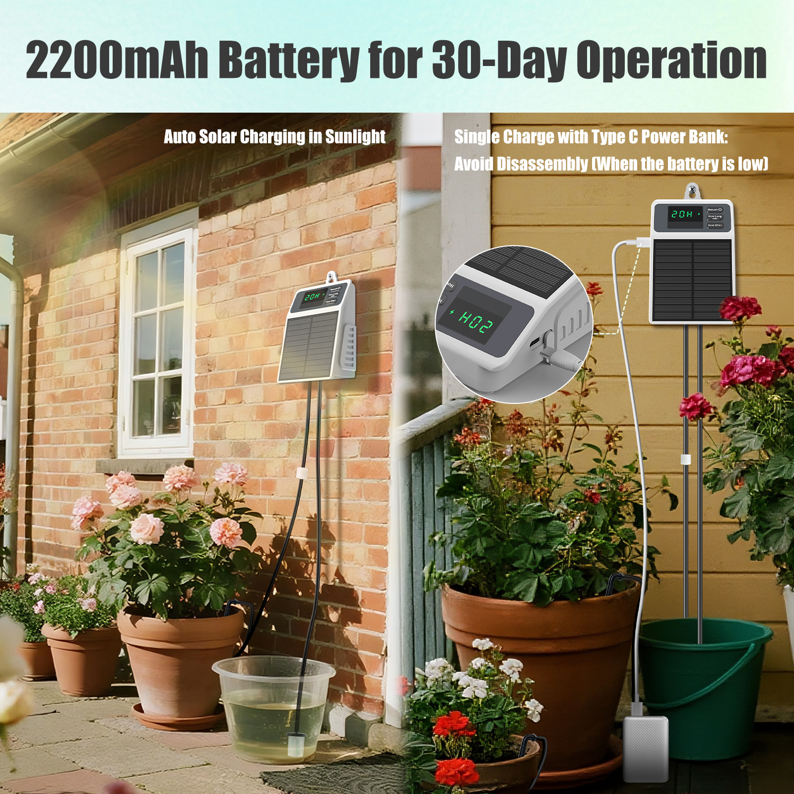 Solar Powered Flower Drip Irrigation System For Garden And Balcony_voghion.com