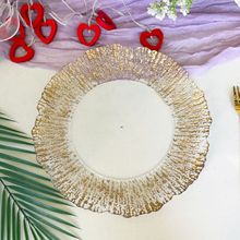 跨境charger plates餐厅食品托盘透明底部水果装饰盘西餐厅餐具盘