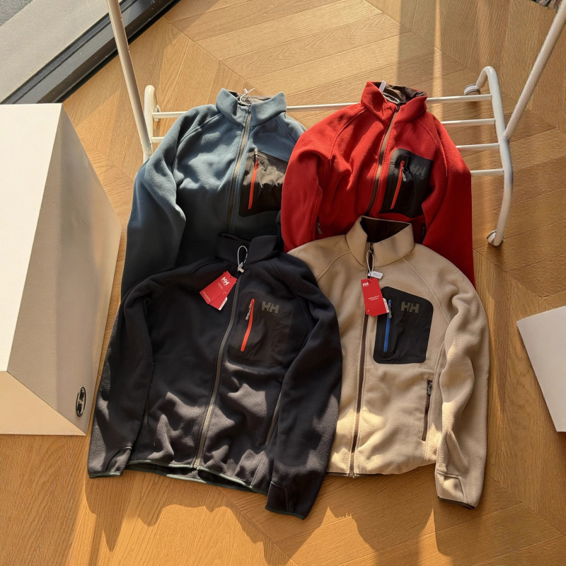 Hh Haili Fleece Jacket with a Full Fleece Texture, Outdoor Casual Functional Color-Blocked Thick Fleece Jacket