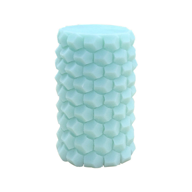 Geométrica vela cilíndrica molde de silicona panal cilíndrico diamante agujero jabón hecho a mano torta yeso herramienta abrasiva