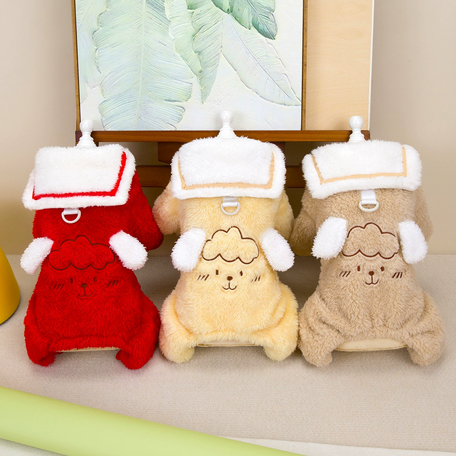 Собачья одежда с тяговыми пряжками Зимняя хлопчатобумажная одежда Тедди щенки на открытом воздухе