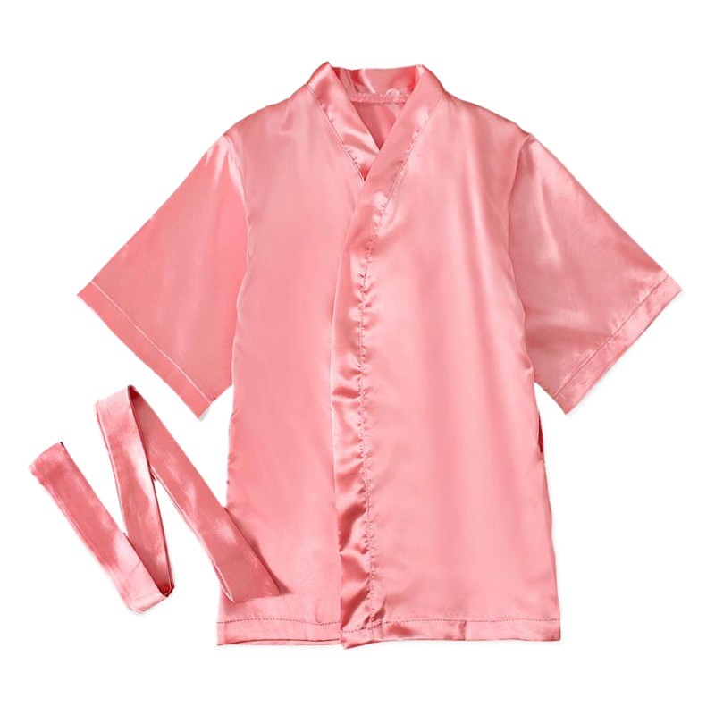 Children's European and American girls solid color long sleeve letter printing strap bathrobe home clothes children's suit ins a generation of hair