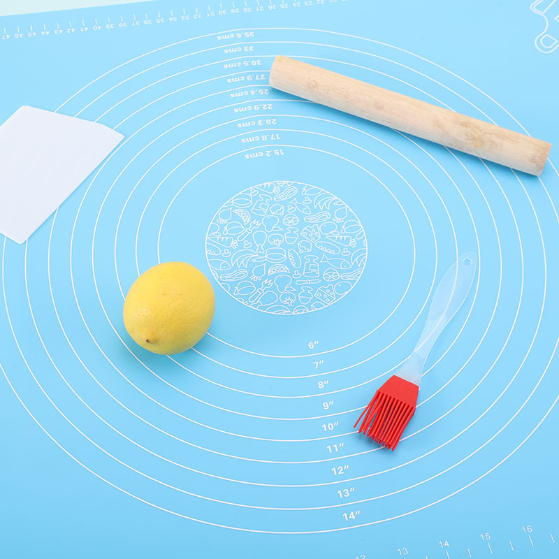 Household Kitchen Silicone Kneading Mat, Square Non-Slip Non-Stick Dough Mat with Scale, Rolling Dough Baking Tool Wholesale