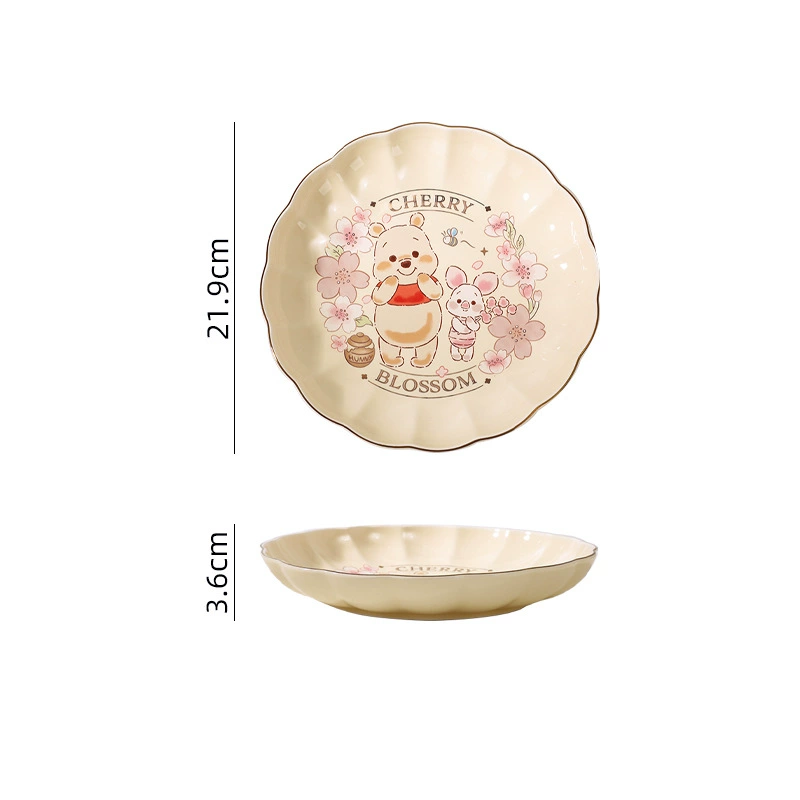 迪士尼 Ceramic cute tableware, set for home use, cartoon elite gift box, wholesale