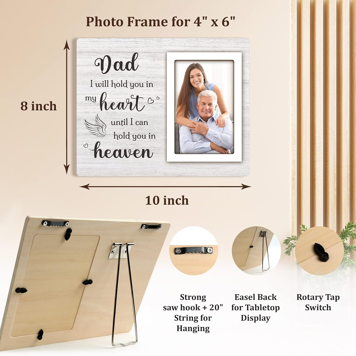 Marco de fotos de mesa decorativo de madera marco de fotos conmemorativo de redacción creativa