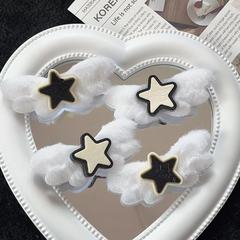 韓國東大門日系手作自製毛絨絨翅膀星星女髮夾五角星夾子發卡飾品