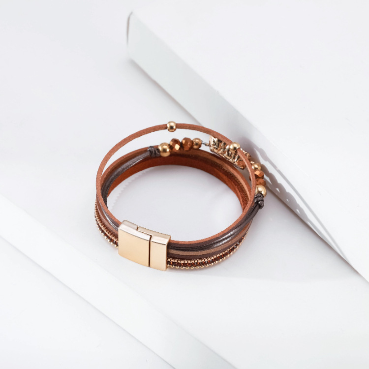 1 Piece Fashion Geometric Pu Leather Handmade Women's Bangle display picture 21