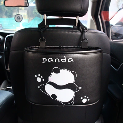 Car storage bag/box – seat back storage bag hanging - storage-bucket-back-panda