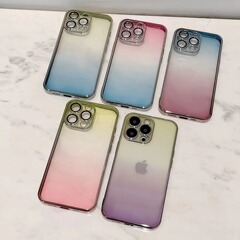 透明電鍍適用蘋果13promax手機殼鏡頭膜14pro新款phone13防摔12硬