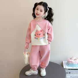 女童春装套装2026新洋气超好看宝宝卫衣两件套儿童春秋款运动衣服