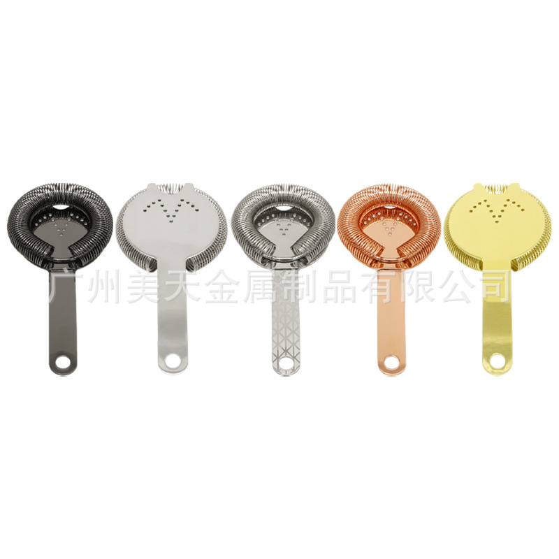 Manufacturer Wholesale 304 Stainless Steel Ice Filter with Spring Filter Cocktail Mixing Tool for Separating Ice and Residue