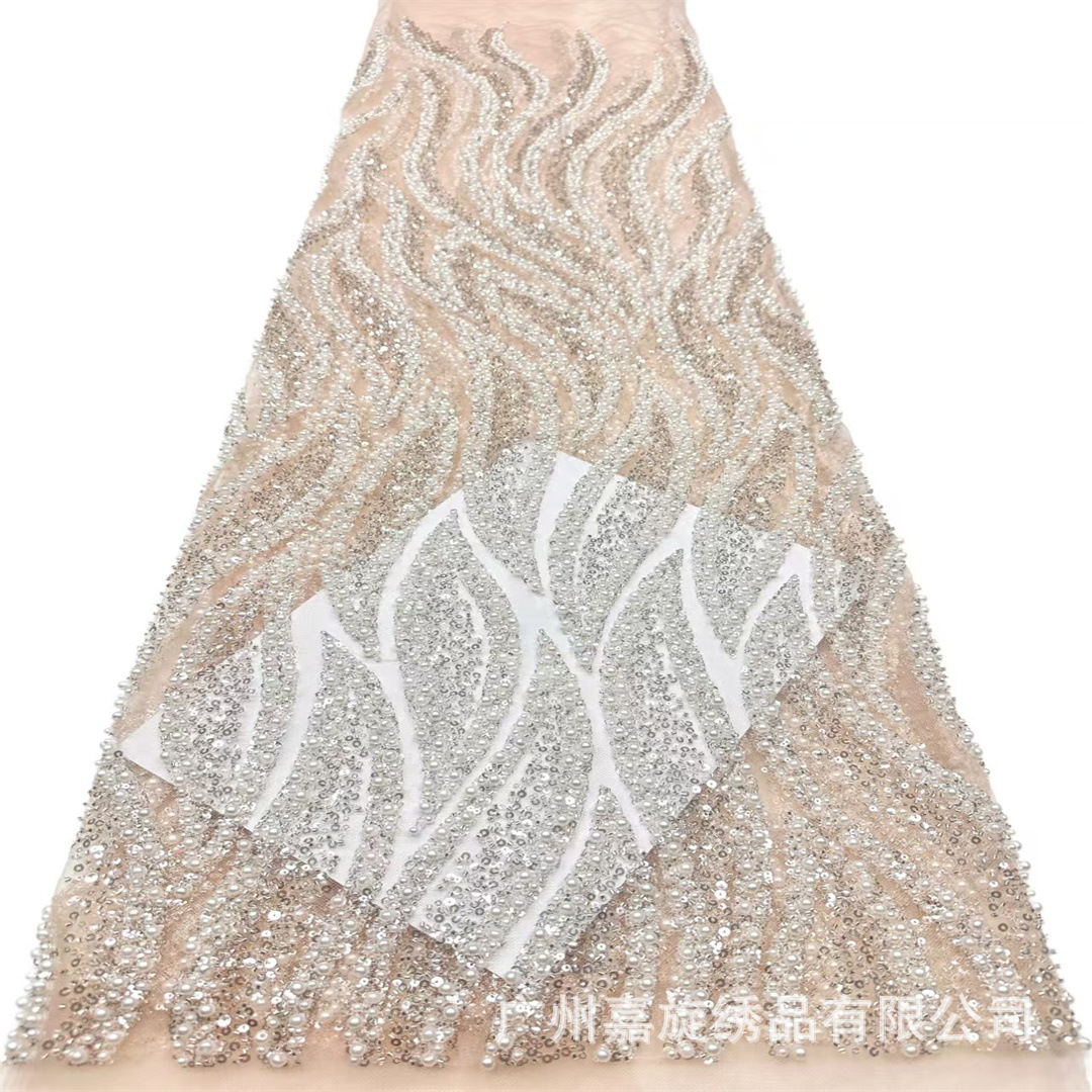 Moda streamlined cuentas de burbuja sequilla tela de malla vestido vestido vestido de boda vestido de rendimiento encaje cuentas de encaje