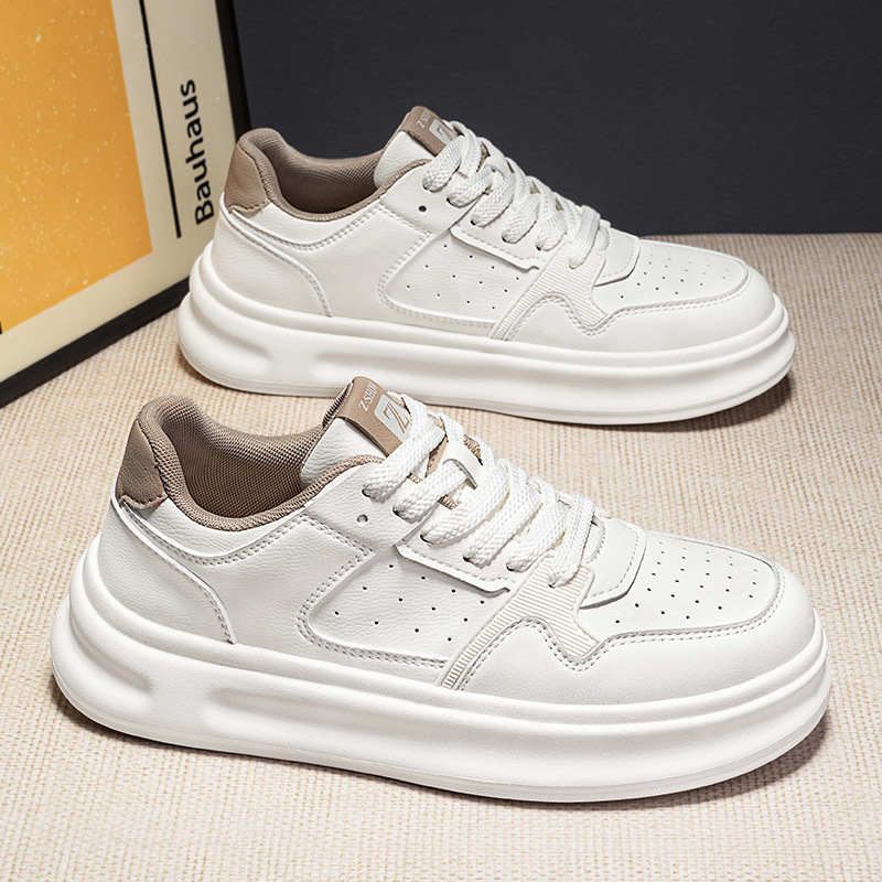 Zapatos de hombre de verano 2026 nuevos zapatos de skate de altura baja invisible de suela gruesa, zapatos casuales de juventud, pequeños zapatos de marea blanca
