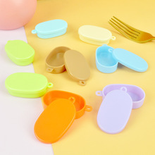 DIY仿真食玩餐盘塑料过家家玩具配件迷你带盖饭盒彩色微缩便当盒