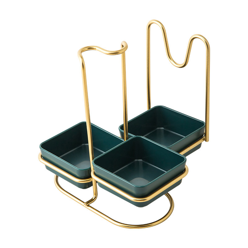 Estante de tapa de olla, cuchara de sopa para encimera de cocina, espátula con bandeja de recogida de agua, soporte de estante de almacenamiento para tapa de olla, estante de tabla de cortar image 6