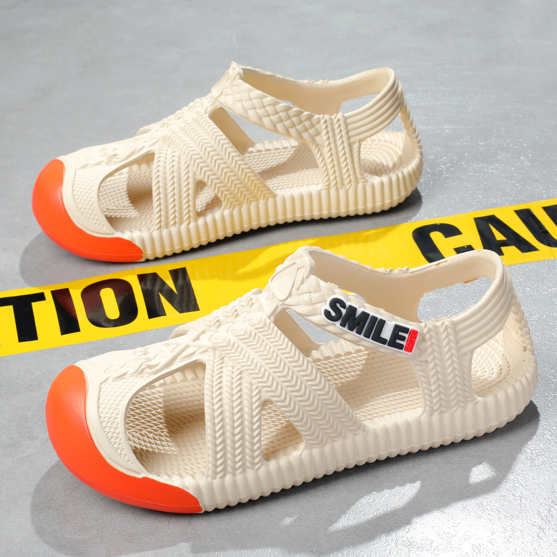 2025 sandalias nuevas transfronterizas para hombre, zapatos con agujeros de paja con suela gruesa, sandalias antideslizantes para deportes de deriva al aire libre