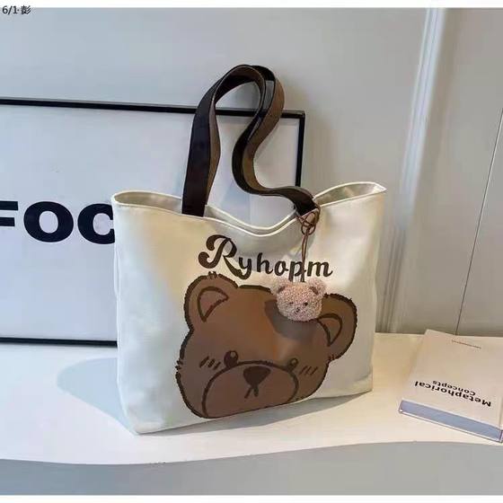 Commuter Japanese Style Cartoon Ins Single Shoulder Large Capacity Student Bag Tote All-match Student Class Canvas Tote Bag