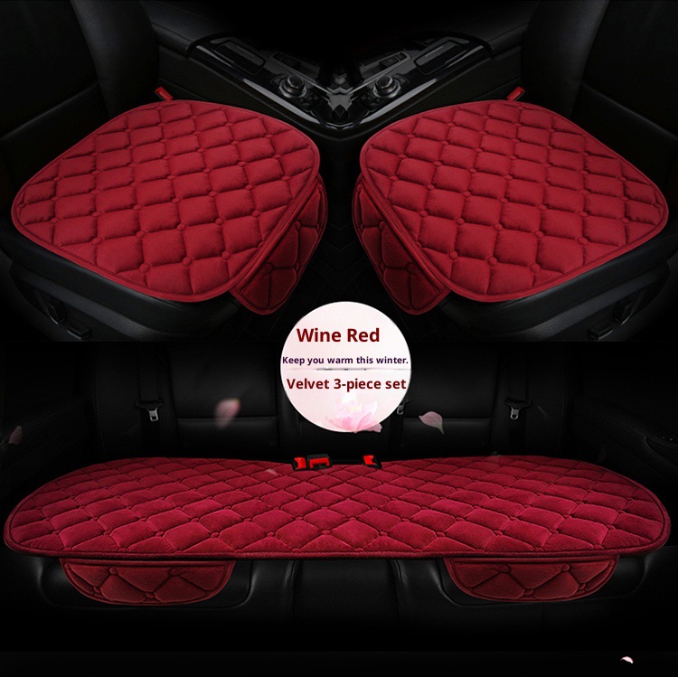 Plush Seat Cushion Half-Pack Seat Cover Velvet Seat Cushion Winter Seat Cover Small Three-Piece Cross-Border E-Commerce Car Seat Cushion