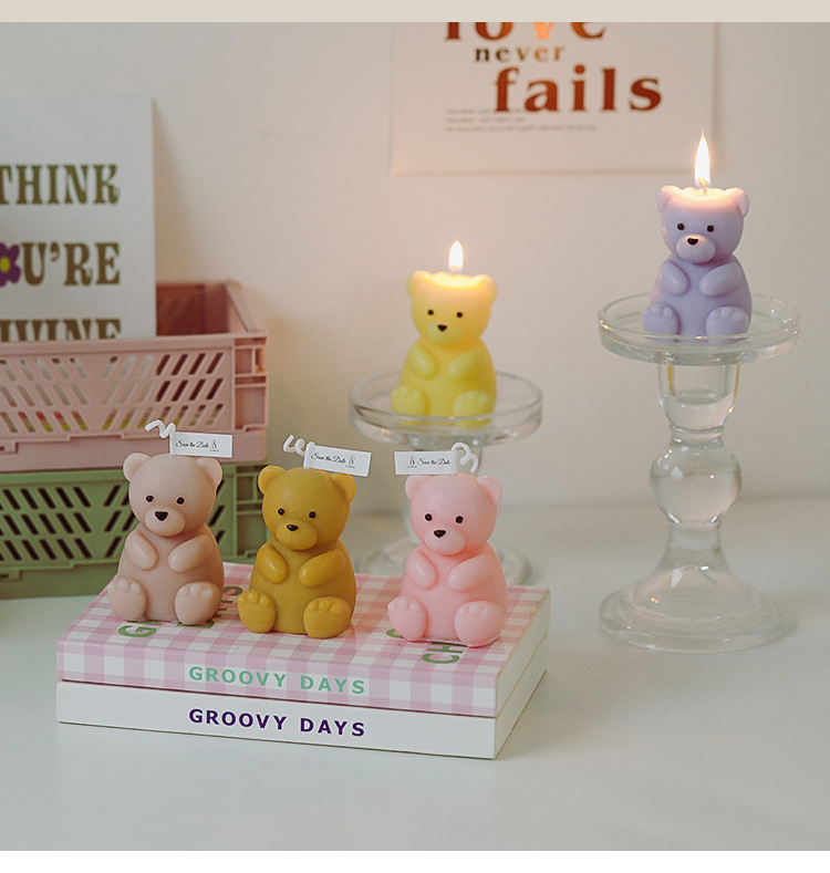 Cute Bear Paraffin Candle 1 Piece display picture 4