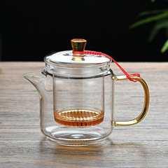 Trendy Home-Use High-End Borosilicate Glass Teapot, Magical Pot for High-Temperature Brewing, Colorful & Thickened Herbal Tea Kettle
