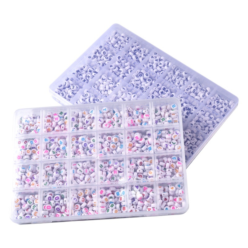 La Primera Infancia de acrílico Inglés carta de cuentas traje de DIY material de cuentas ronda 1200 caja SET-020