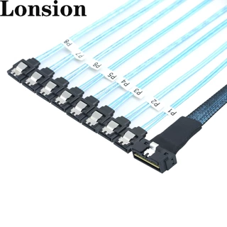 PCIE SlimSAS LP Low profile SFF-8654 8I 74P转8个SATA连接线