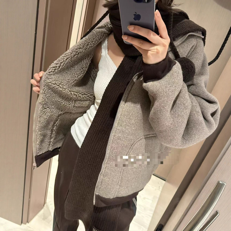 Nanyou Women's Clothing mm Home Teddy Velvet 2025 Winter Silhouette Lamb Wool Jacket Women's Off-Shoulder Warm Outerwear Nanyou Women's Clothing mm Home Teddy Velvet 2025 Winter Silhouette Lamb Wool Jacket Women's Off-Shoulder Warm Outerwear