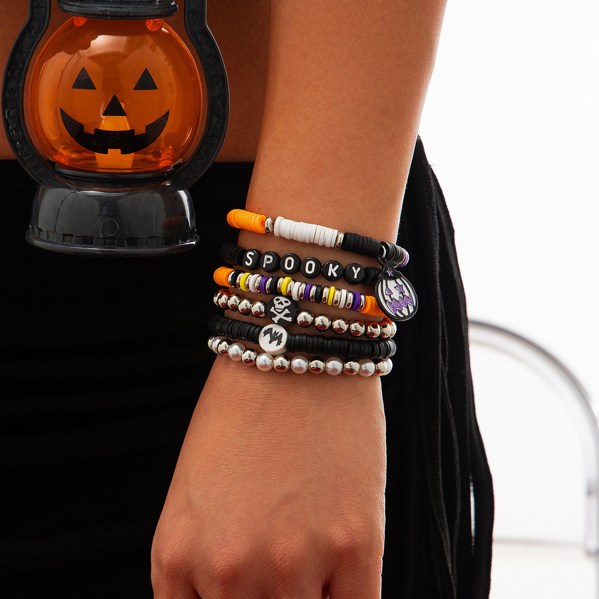 21g Weight Alloy Pendant Material Bracelets Classification CCB, Arylic, soft clay Chain Material 1 Set Quantity Festival Occasion CCB, Arylic, Alloy Material Halloween Festival Pumpkin, Bat, Ghost Pattern Women's Gender Beaded, Enamel Design Funny Style Funny Pumpkin Bat Ghost CCB Arylic Alloy Beaded Bracelets Wholesale 56