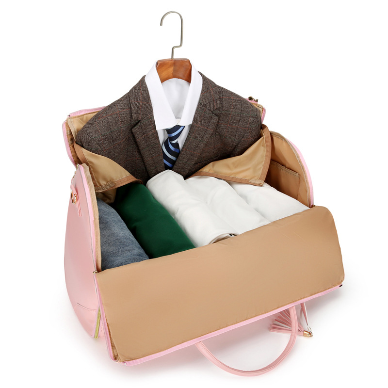 24 bolsas de moda transfronterizas nuevas bolsas de trajes plegables para hombres y mujeres bolsas de viaje multifuncionales portátiles bolsas de viaje de almacenamiento PU