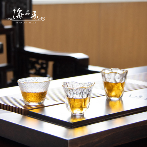 Japanese-style small teacup Kung Fu tea set crystal glass cup first snow hammer cup tea cup smelling cup owner cup single cup