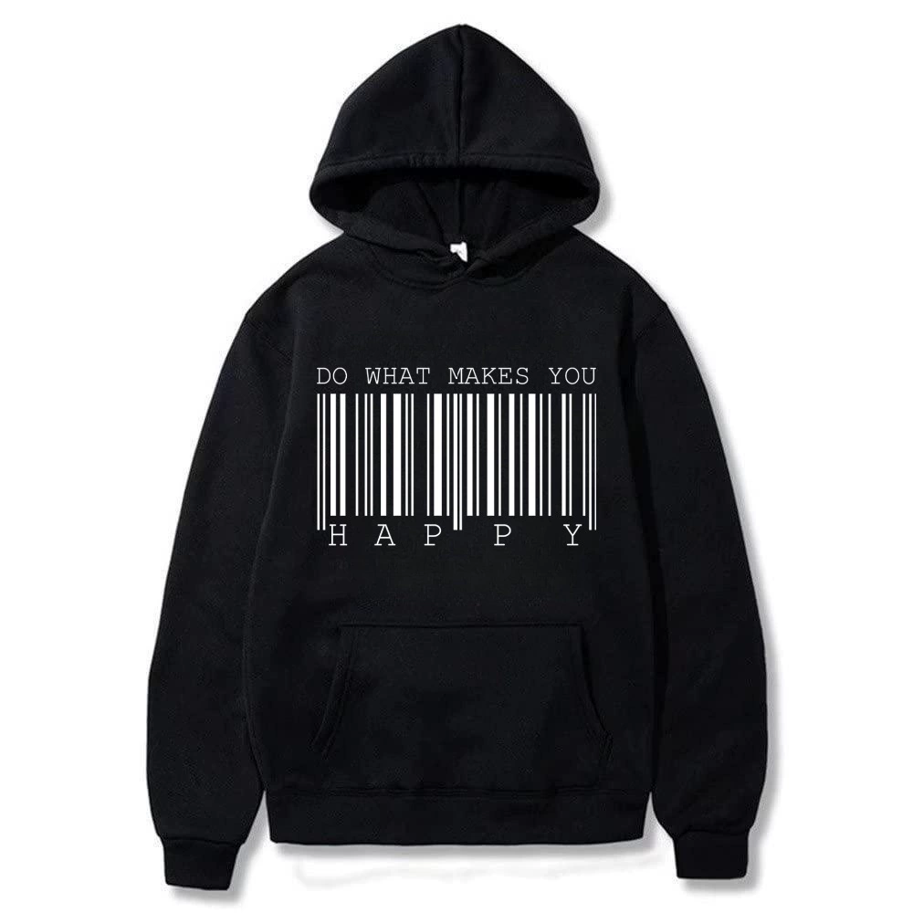 Fashion QR Code Pull Over Hoodies for Men An