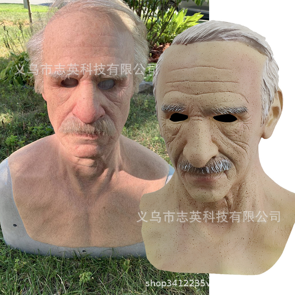 Amazon transfronteriza Venta caliente abuela sombrero carácter máscara abuelo Calvo guapo chica Halloween periférica