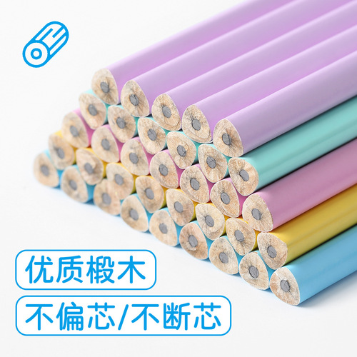 Zhenglin Gougu Pen Wholesale Laser Engraving Gougu Pencil Original Beechwood HB Macaron Triangular Rod