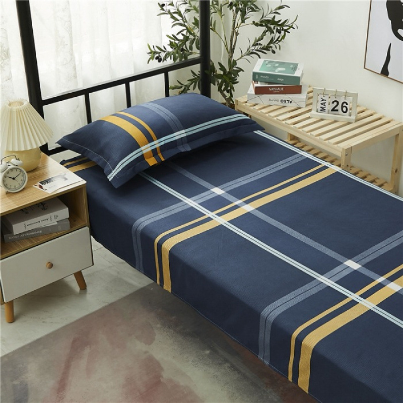 Cross-Border Dormitory Single Bed Brushed Bed Sheetss Three-Piece Set Double Home Student Dormitory Single Bed Sheetss Pillowcases Wholesale