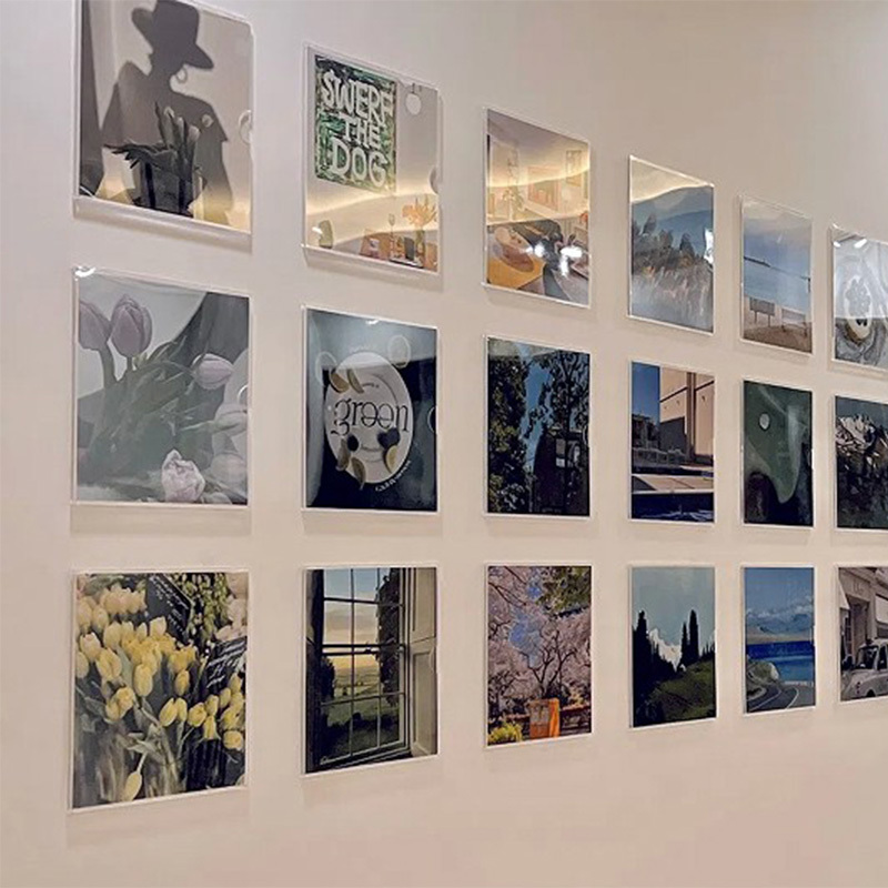 Acrylic Photo Frame Trendy Photo Wall Square 8inch Xiaohongshu Douyin Photo Card Slot Wall Sticker 8inch No Drilling Required Acrylic Photo Frame Trendy Photo Wall Square 8inch Xiaohongshu Douyin Photo Card Slot Wall Sticker 8inch No Drilling Required