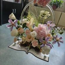 亚克力书本花蓝情人节母亲节花篮情书花篮鲜花盒花篮花店鲜花礼盒