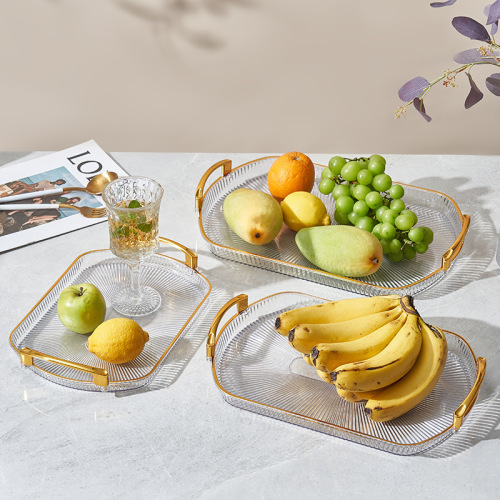 European golden rectangular tray fruit tray tea tray pastry tray cake tray jewelry box tray plate cake stand